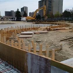 Forming the edge of the skating rink